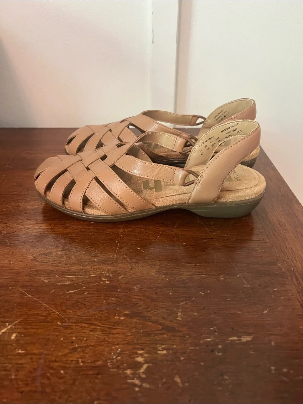 Hush Puppies Woven Slingback Sandals - Tan size 6.5